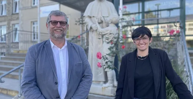 photo  jean-françois connan, directeur giel don bosco, et cécile haubert, référente décrochage scolaire.  &copy;  ouest-france 