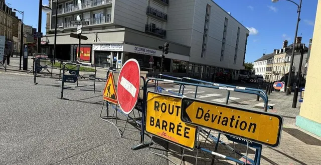 photo  depuis lundi 9 septembre, la circulation est interdite rue des poulies, à alençon (orne).  &copy;  ouest-france 