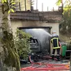 photo le feu est parti du garage. un incendie s’est produit ce vendredi 13 septembre 2024 dans une maison à aigné, au nord du mans dans la sarthe.