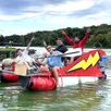 photo les ados du local jeunes de tuffé ont testé leur bateau ce jeudi 12 septembre. ils sont fin prêts pour la grande course des chéronneries.