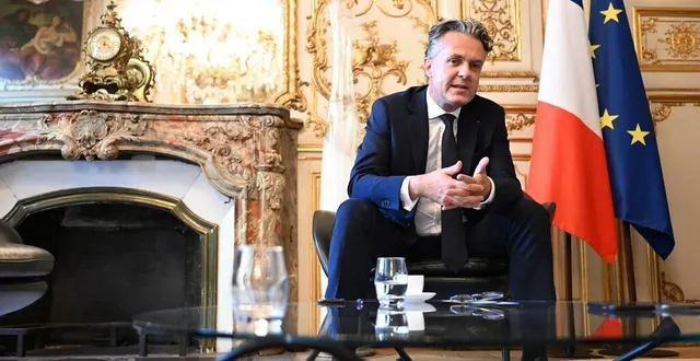 photo  paris, mardi 17 septembre 2024.  «braquer les gens les uns contre les autres, c’est l’assurance d’aller dans le mur. il faut une écologie qui rassemble», estime christophe béchu.  &copy;  co - josselin clair 