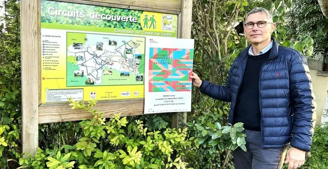 photo  luc buffler, maire adjoint, présente le programme de la balade pour découvrir le patrimoine local.  &copy;  ouest-france 