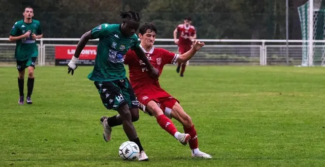 photo  mulsanne/teloché, en vert, peut s’en vouloir après avoir maîtrisé tout le match.   &copy;  le maine libre 