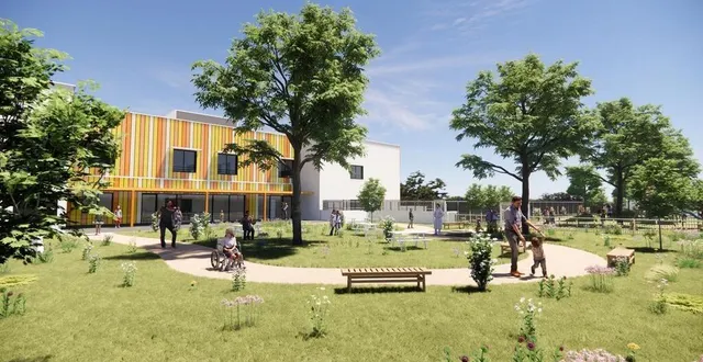 photo  la future unité pédiatrique du pôle régional du handicap à saint-saturnin s’insérera dans un cadre soigneusement végétalisé.  &copy;  visuel ars architectes 
