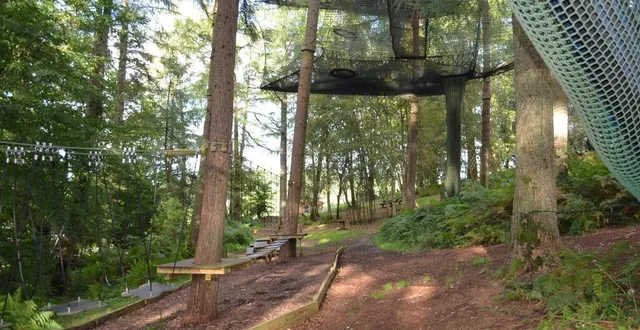 photo  installé depuis juin 2023 près du parcabout, le mini-accrobranche a été inauguré jeudi après-midi.  &copy;  ouest-france 