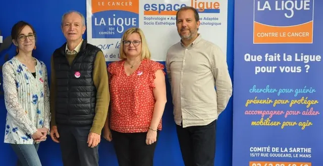 photo  l’équipe d’organisation, de gauche à droite : anne brisard (vice-présidente), jackie collet, élodie coulon (chargée de prévention) et jocelin corvaisier (coordinateur).  &copy;  le maine libre 