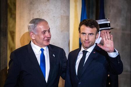 photo Emmanuel Macron et Benyamin Netanyahou (à gauche) à l’Élysée, en janvier 2023. Photo d’illustration. Xose Bouzas / Hans Lucas via AFP 