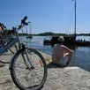 photo  champtoceaux (orée-d’anjou), jeudi 30 mai 2023. le « slow tourisme » et les balades à vélo en bord de loire ont le vent en poupe… quand il fait beau. 