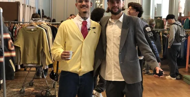 photo  angers, salons curnonsky, samedi 12 octobre 2024. à l’origine du central market, marius audureau et alex touret, associés au sein de la friperie turtland et touret rue bressigny.  &copy;  co 