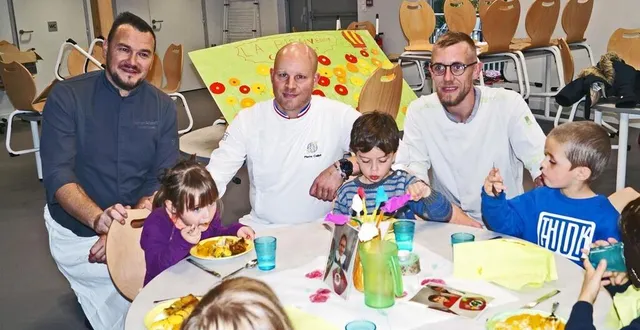 photo  les enfants ont apprécié le menu préparé par les chefs.  &copy;  ouest-france 