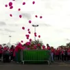photo un lâcher de ballons roses pour soutenir la ligue contre le cancer.