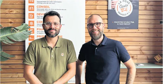 photo portrait : nicolas ducreux et nicolas hibert, experts en aménagement intérieur chez caséo angers 