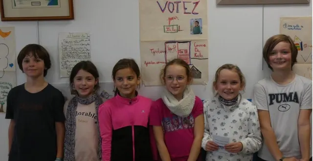 photo  de gauche à droite : sacha leroy, clara fremont, leane fournier, rose colonna-camoni, mathilde anderson, jules guilly-jaumier, les six nouveaux élus du cme pour deux ans.  &copy;  le maine libre 