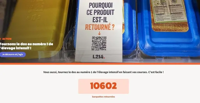 photo  le compteur des barquettes de poulet retournées, le vendredi 18 octobre à 14 heures.  &copy;  l 214 