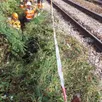 photo  le glissement de terrain qui a eu lieu à saint-cyr (yvelines) le 11 octobre 2024 doit conduire à d’importants travaux sur la ligne sncf paris-granville, samedi 26 et dimanche 27 octobre 2024. la circulation sera impossible de dreux jusqu’à paris-montparnasse. 