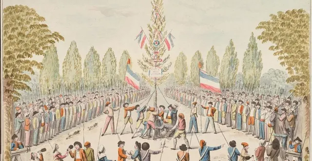 photo  érection d’un arbre de la liberté, vers 1792-1794. étienne béricourt, dessinateur.  &copy;  cliché paris musées / musée carnavalet 