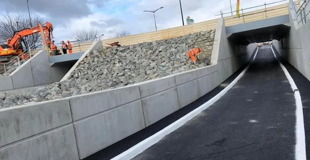 photo  l’un des passages souterrains du giratoire de l’océane, au nord du mans (sarthe), va être fermé à partir du mardi 22 octobre 2024. ici lors des travaux en 2021.  &copy;  archives ouest-france 