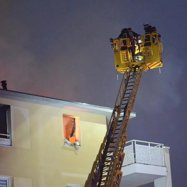 photo les pompiers en intervention.  ©  thierry huguenin/ouest-france