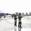 photo  montbizot, dimanche 20 octobre 2024. les pompiers simulent un feu survenu dans le stockage de paille près de l’unité de méthanisation. 