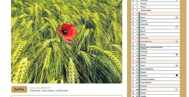 photo  le calendrier du maine libre pour l’année 2025 se présente sous ce format.  &copy;  le maine libre 