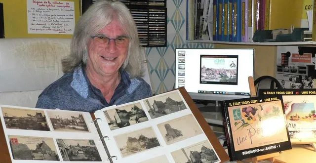 photo  l’historien gaby lamberdière a numérisé 301 anciennes cartes postales pour les présenter avec le soutien de la ville de beaumont-sur-sarthe, au public.  &copy;  ouest-france 