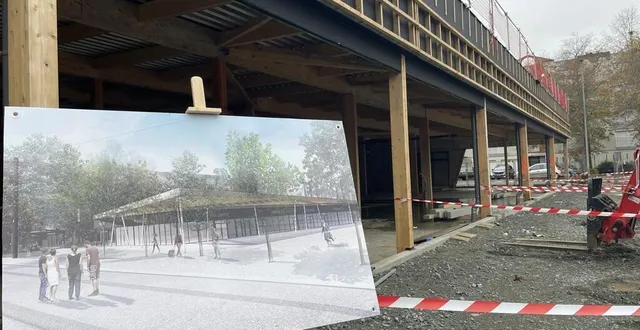 photo  les travaux du futur centre commercial de l’épau, au mans, avancent. le bâtiment doit être mis hors d’eau et hors d’air en ce mois de novembre 2024.  &copy;  ouest-france 