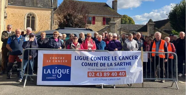 photo  les marcheurs ont été accueillis à courgains.  &copy;  le maine libre 