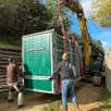 photo  doué-la-fontaine, mercredi 23 octobre. la caisse adaptée aux rhinocéros pèse elle-même 2,5 tonnes. 