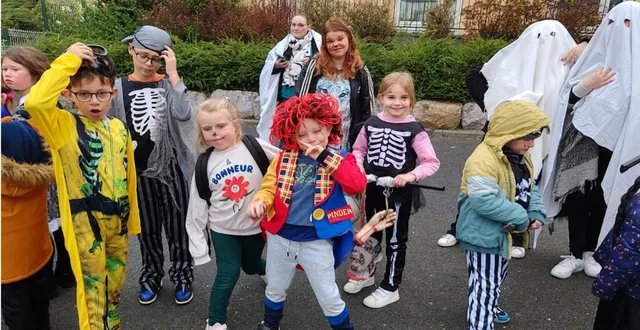 photo  les enfants se sont déguisés pour fêter halloween.  &copy;  ouest-france 