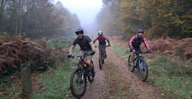 photo  des vététistes à la découverte des sentiers et chemins forestiers.  &copy;  le maine libre 