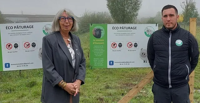 photo  martine crnkovic, présidente du syndicat en charge de la gestion de ouest park et alexis lacour, le propriétaire des moutons.  &copy;  smapad 