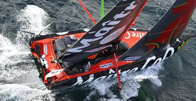photo  le bateau « maître coq v », skippé par yannick bestaven, sera au départ de la 10e édition du vendée globe qui sera donné le dimanche 10 novembre 2024.  &copy;  thomas bregardis / ouest-france 