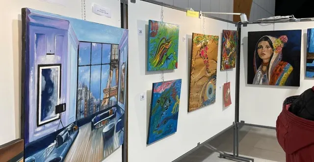 photo  le tableau de brigitte manson, peintre amateur, a été doublement primé lors du salon des artistes de la vère.  &copy;  ouest-france 