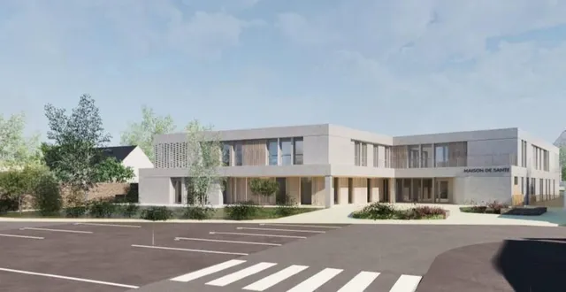 photo  le nouveau projet de façade de la future maison de santé du pays sabolien.  &copy;  nomade architectes 
