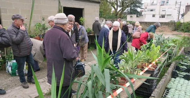 photo  à la société d’horticulture, tout finit par un troc plantes et les conseils qui vont avec !  &copy;  ouest-france 