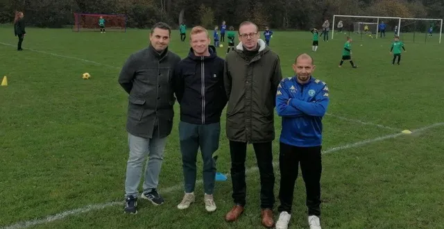 photo  de gauche à droite : matthieu gauglin, président ; adrien mareau, coordinateur sportif ; arnaud goyé, vice-président ; éric van dieman, responsable communication, veulent insuffler un nouveau rythme au club de foot mulsanne-teloché.  &copy;  ouest-france 