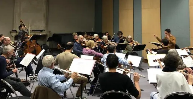 photo  l’orchestre symphonique de la musique municipale du mans en répétition, sous la direction de valentin beauné.  &copy;  le maine libre 