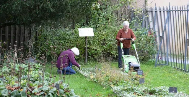 photo  tonte, paillage des plates-bandes, le jardin sera fin prêt pour la fin de semaine.   &copy;  le maine libre 