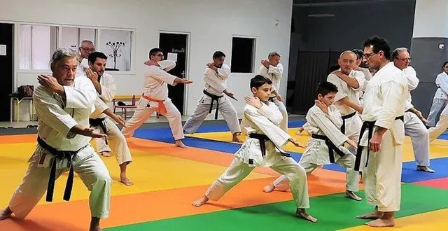 photo  ambiance familiale le samedi matin, avec une vingtaine de personnes au dojo de la salle de la massonnière.  &copy;  le maine libre 