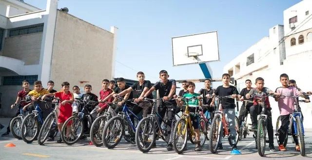 photo  les enfants peuvent désormais s’entraîner sur les vélos.  &copy;  mairie d’allonnes 