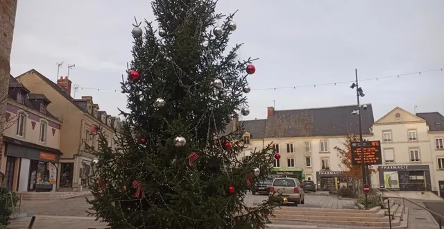 photo  la municipalité de loué invite les habitants à décorer le sapin de noël. ici, celui de 2023.  &copy;  archives ouest-france 