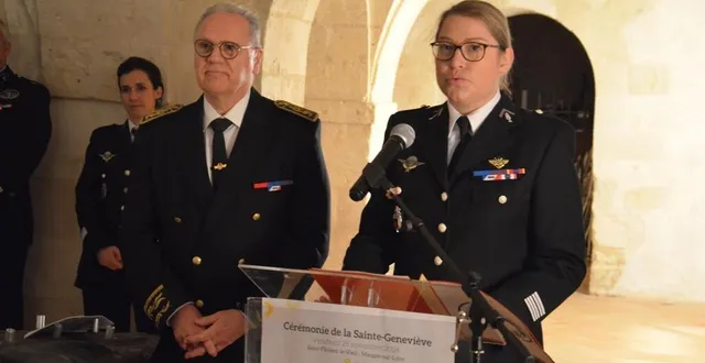photo  mauges-sur-loire, vendredi 29 septembre 2024. la colonelle virginie giudici, commandant le groupement de gendarmerie départementale, a célébré sa première sainte-geneviève dans le maine-et-loire  &copy;  co – benoît pelloquin 