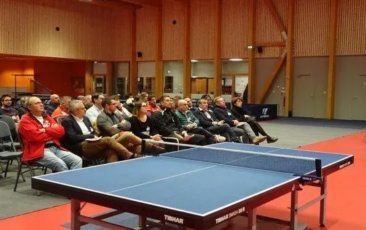 photo  le président francis hervé a présenté les projets du club pour quatre ans, devant son auditoire.  &copy;  le maine libre. 