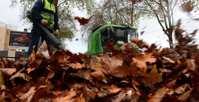 photo  avec l’arrivée de l’automne, les feuilles jonchent les trottoirs.  &copy;  archives le courrier de l’ouest – laurent combet 