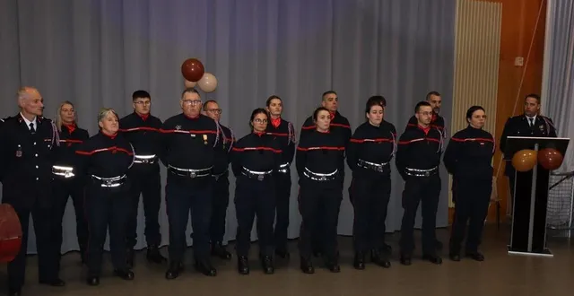 photo  lors de son allocution, le lieutenant et chef de centre alexandre gaignon, n’a pas manqué de mettre ses troupes en avant.  &copy;  le maine libre 
