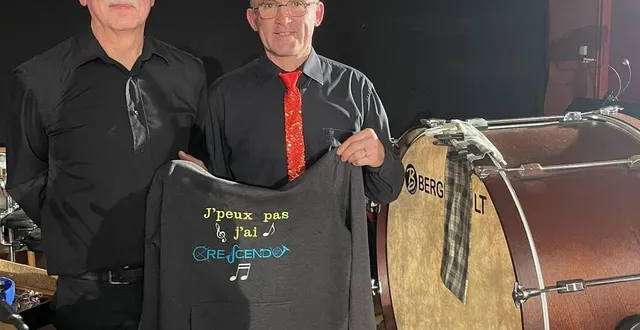 photo  jean-françois champion et daniel foussier, musiciens depuis 50 ans au sein de l’harmonie crescendo.  &copy;  le maine libre 