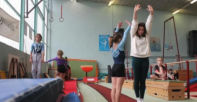 photo  le gymnase marcelle-thébault, ici lors du stage avec les gymnastes de haut niveau, organisé par le sablé gymnastique, en novembre 2024.  &copy;  ouest-france 
