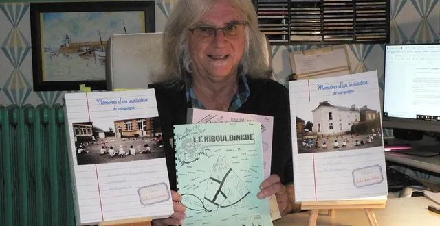 photo  le belmontais gaby lamberdière avec son autobiographie en souscription jusqu’au 25 janvier 2025 et quelques réalisations pédagogiques.  &copy;  ouest-france 
