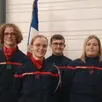 photo les jeunes sapeurs pompiers charly briffault eglantine briffault, maxime leau et deschamps, la relève du centre de secours.