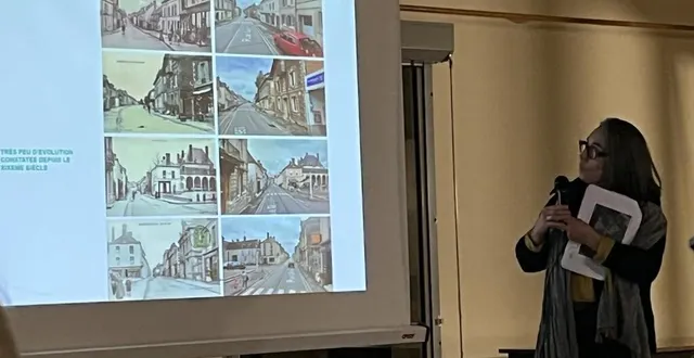 photo  sandra leyour expose le projet d’aménagement du bourg de mortrée.  &copy;  ouest-france 